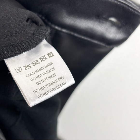 Meshki Tyra Black Straight Leg Faux Leather Pants Sz S - Picture 11 of 11